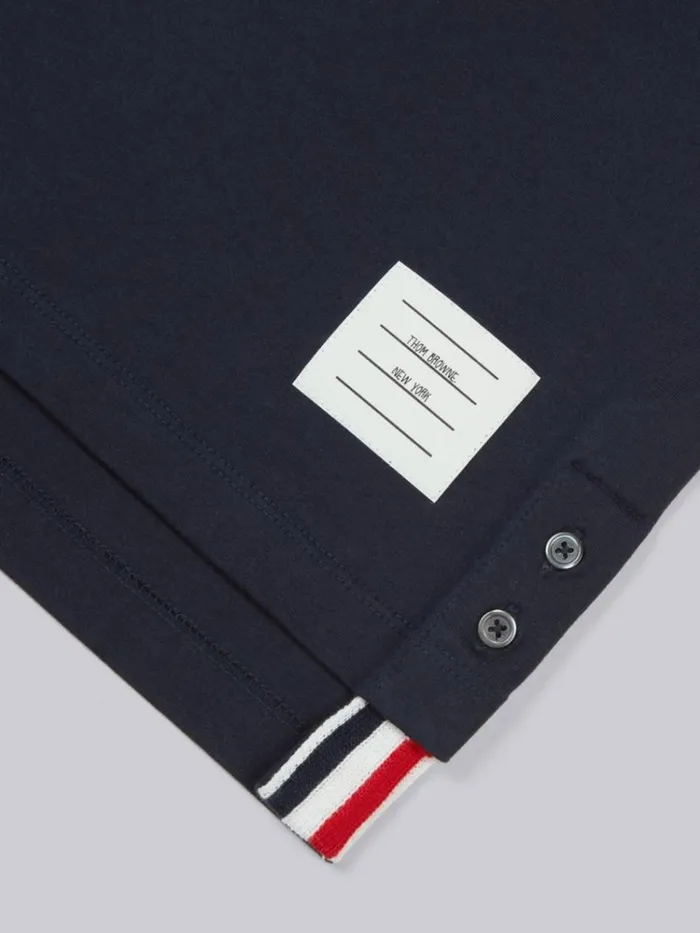 Cotton Jersey Short Sleeve Tshirt Navy GirlsBoys Thom Browne Dresses And Shirts