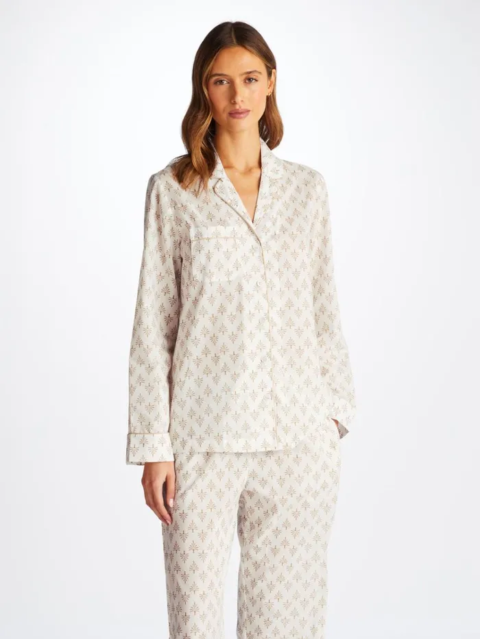 Cotton Pajamas Women Derek Rose Pajamas Nelson 101 Cotton Batiste White