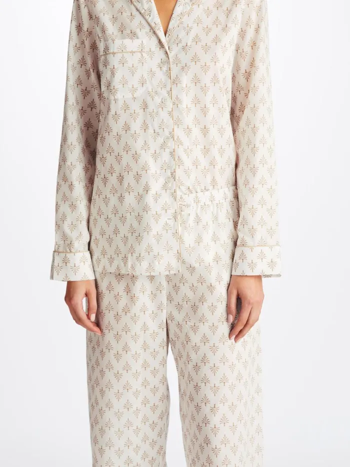 Cotton Pajamas Women Derek Rose Pajamas Nelson 101 Cotton Batiste White