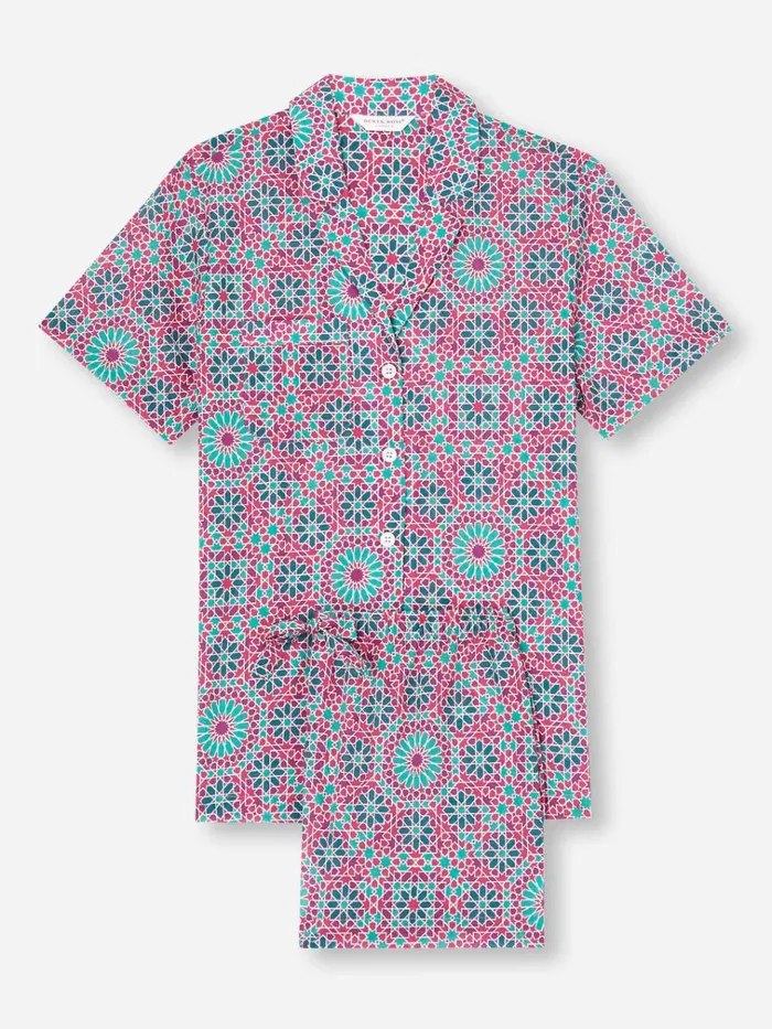 Cotton Pajamas Women Derek Rose Short Pajamas Ledbury 69 Cotton Batiste Pink