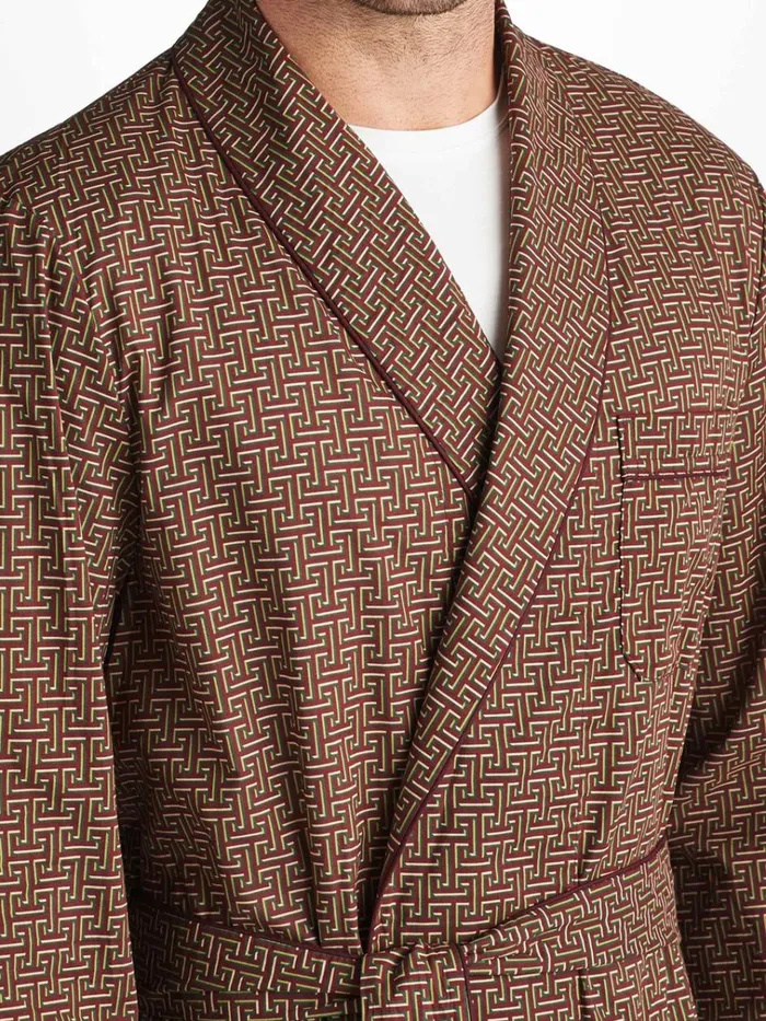 Cotton Robes Men Derek Rose Robe Ledbury 72 Cotton Batiste Burgundy