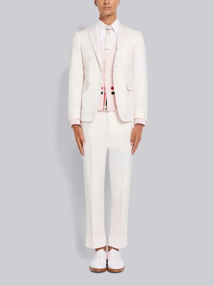 Cotton Suiting Engineered 4bar Classic Trouser Light Pink Men Thom Browne Trousers