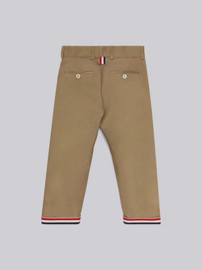 Cotton Twill Chino Pant Camel BoysGirls Thom Browne Trousers And Shorts