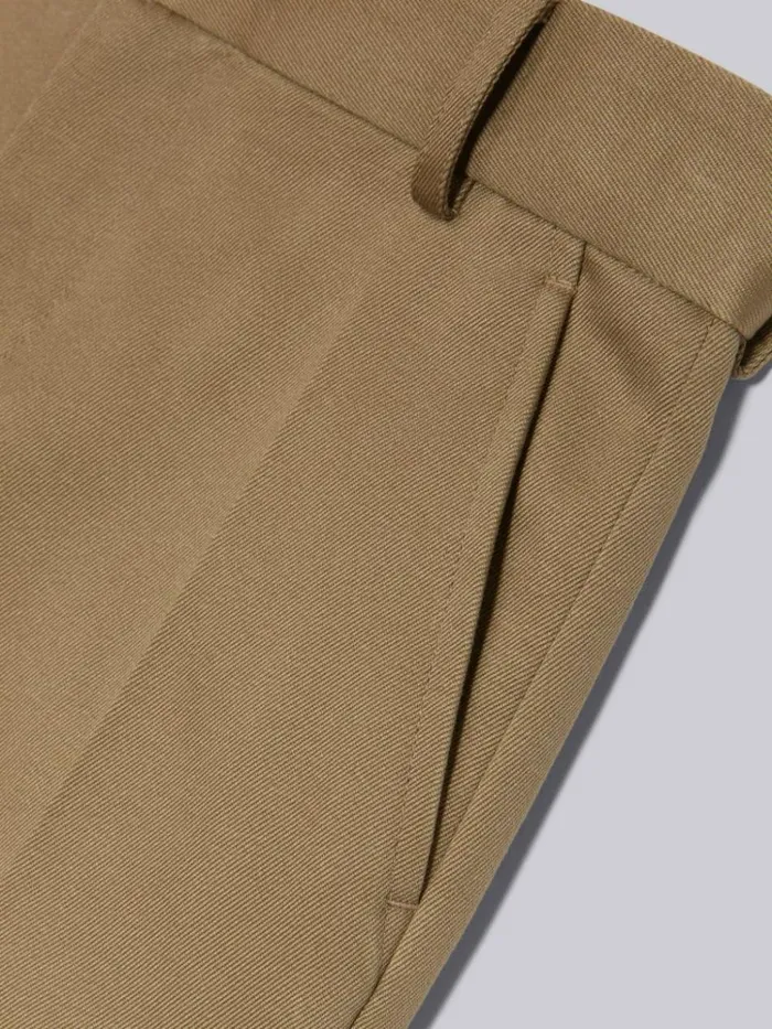 Cotton Twill Chino Pant Camel BoysGirls Thom Browne Trousers And Shorts