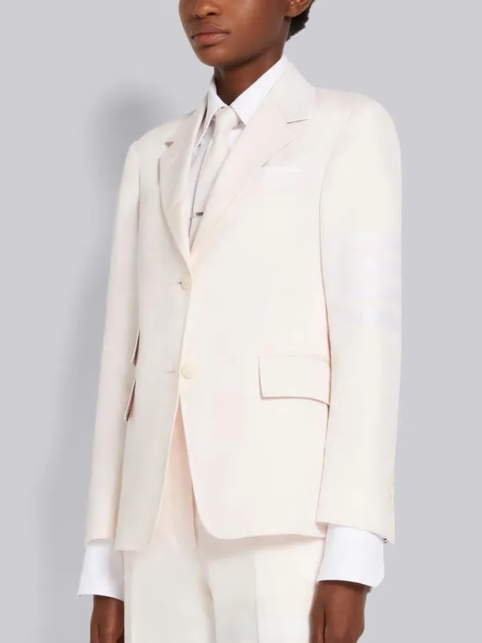 Cotton Twill Engineered 4bar Unlined Single Vent Sport Coat Light Pink Women Thom Browne Jackets