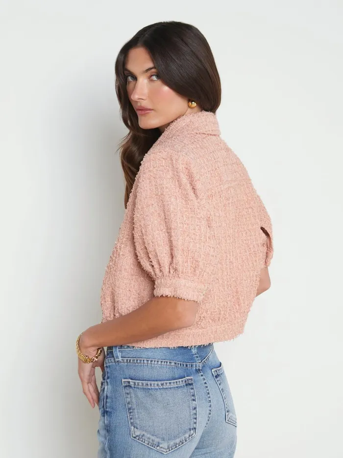 Cove Cropped Tweed Jacket Dusty Pink Women L039Agence Blazers and Jackets