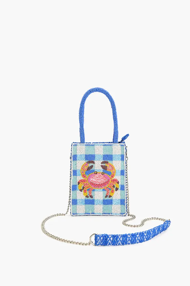 Crab It Beaded Top Handle Bag