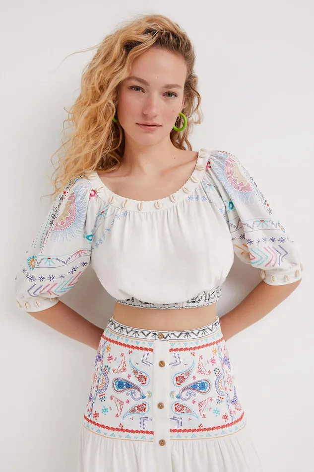 Cropped Blouse Women Desigual Tops and Shirts