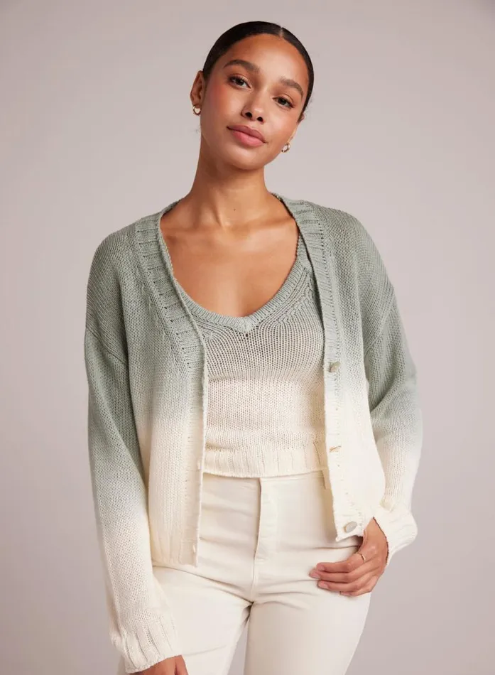 Cropped Cardigan 8211 Sage Ombre Dye Women Bella Dahl Sweaters and Jackets