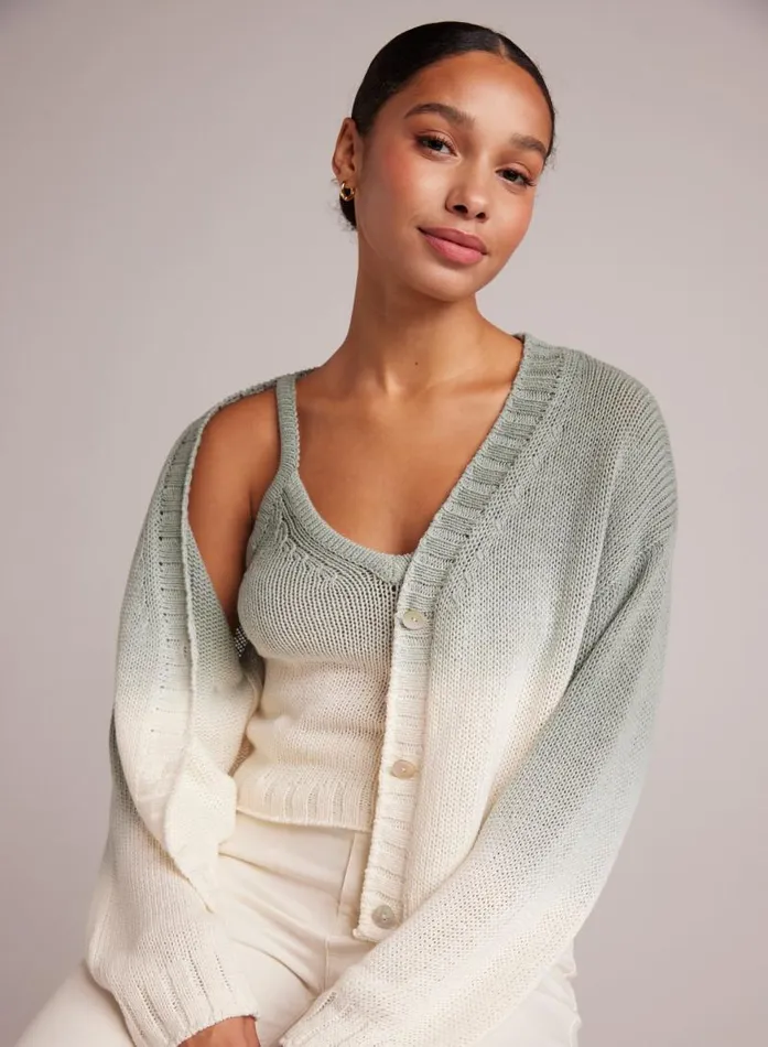 Cropped Cardigan 8211 Sage Ombre Dye Women Bella Dahl Sweaters and Jackets Cropped Cardigan 8211 Sage Ombre Dye Women Bella Dahl Sweaters and Jackets