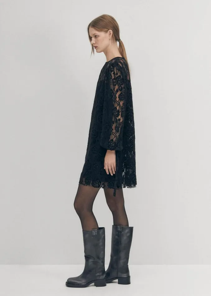 Dablon Lace Black Dress Women ALOHAS Dresses