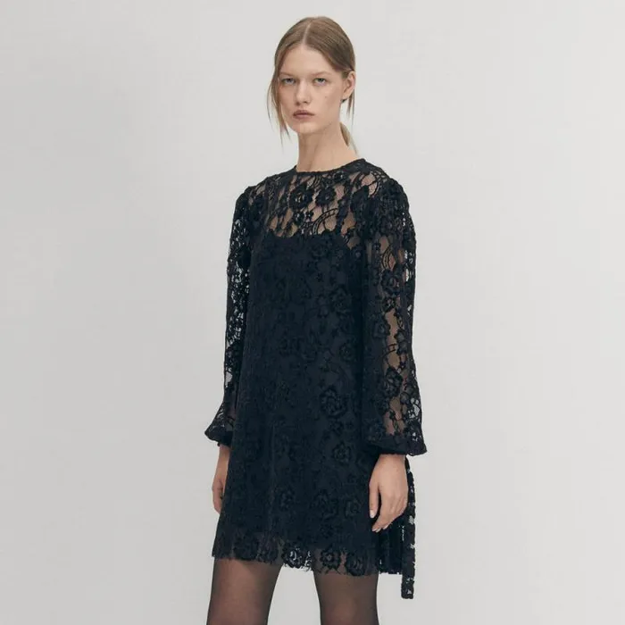 Dablon Lace Black Dress Women ALOHAS Dresses