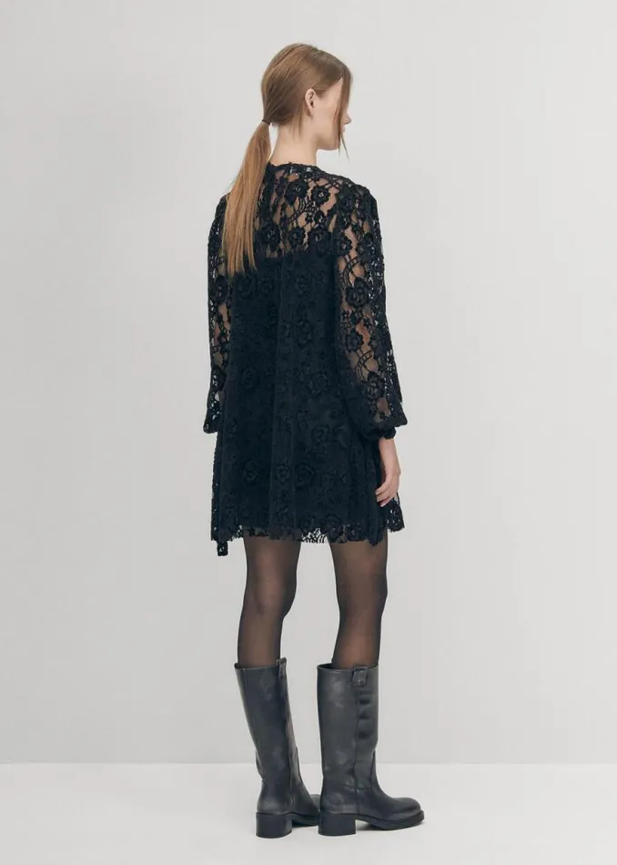 Dablon Lace Black Dress Women ALOHAS Dresses