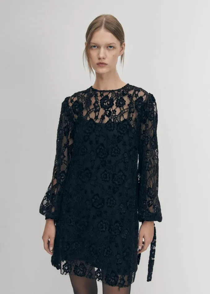 Dablon Lace Black Dress Women ALOHAS Dresses