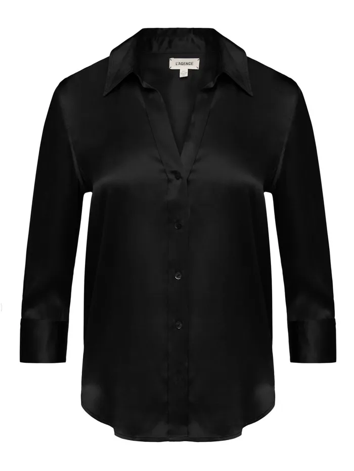 Dani Silk Blouse Black Women L039Agence Blouses and Tops