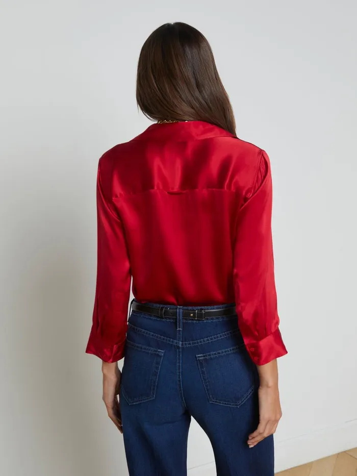 Dani Silk Blouse Garnet Red Women L039Agence Blouses and Tops Dani Silk Blouse Garnet Red Women L039Agence Blouses and Tops