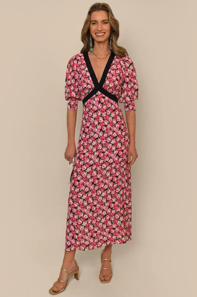 Deanna Pink English Rose Mix Women RIXO Dresses Deanna Pink English Rose Mix Women RIXO Dresses