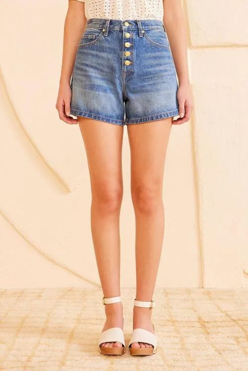 Denim Women Ulla Johnson The Greta Short Danube Denim Women Ulla Johnson The Greta Short Danube
