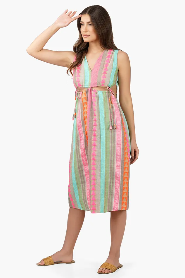 Dora Yarn Dyed Striped Midi Dress Dora Yarn Dyed Striped Midi Dress
