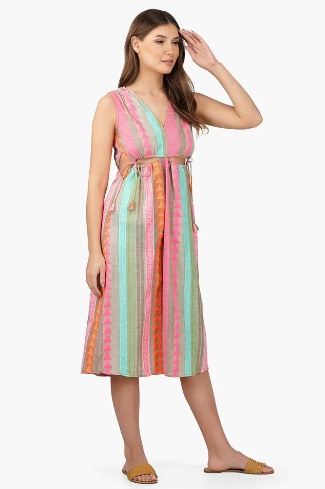 Dora Yarn Dyed Striped Midi Dress Dora Yarn Dyed Striped Midi Dress