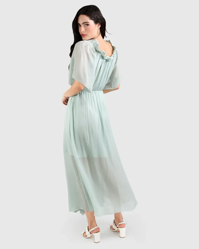 Dresses Amour Amour Ruffled Midi Dress 8211 Spearmint FINAL SALE Belle and Bloom Women