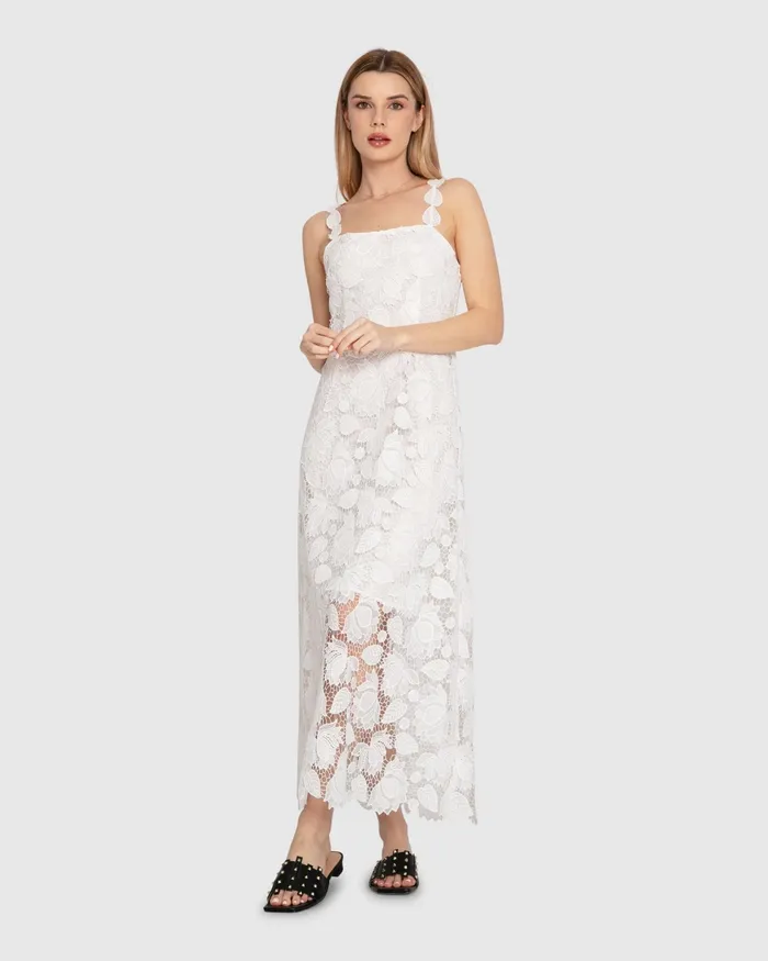 Dresses Belle and Bloom Women Songbird Lace Maxi Dress 8211 White