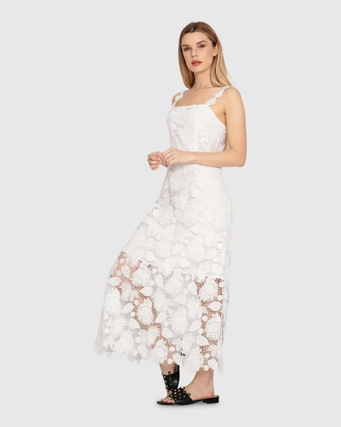 Dresses Belle and Bloom Women Songbird Lace Maxi Dress 8211 White