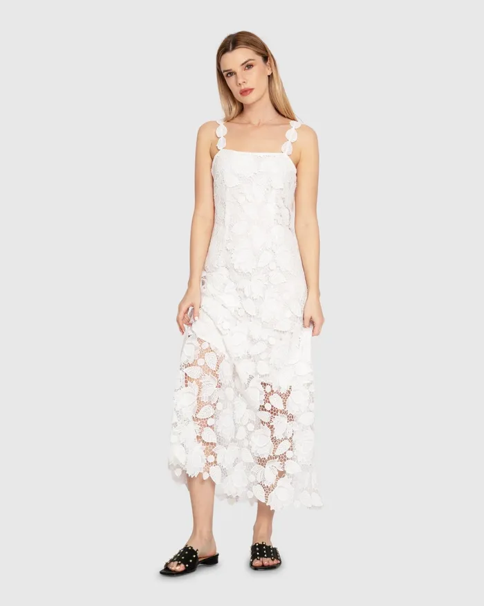 Dresses Belle and Bloom Women Songbird Lace Maxi Dress 8211 White
