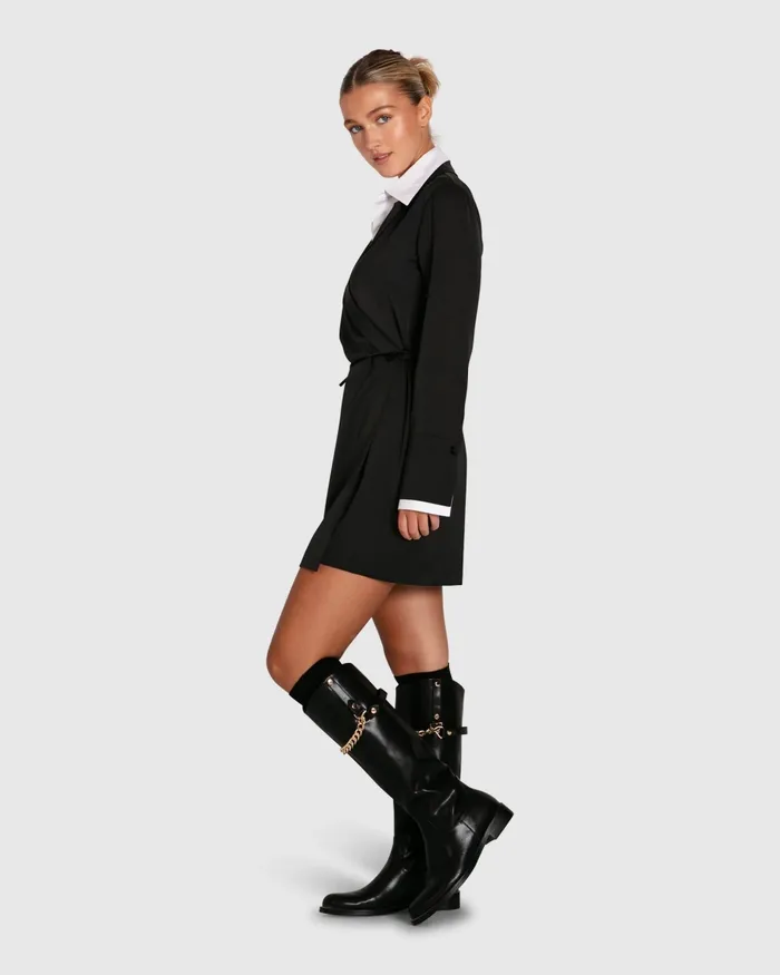 Dresses Make Me Feel Layered Shirt Dress 8211 BlackWhite Belle and Bloom Women