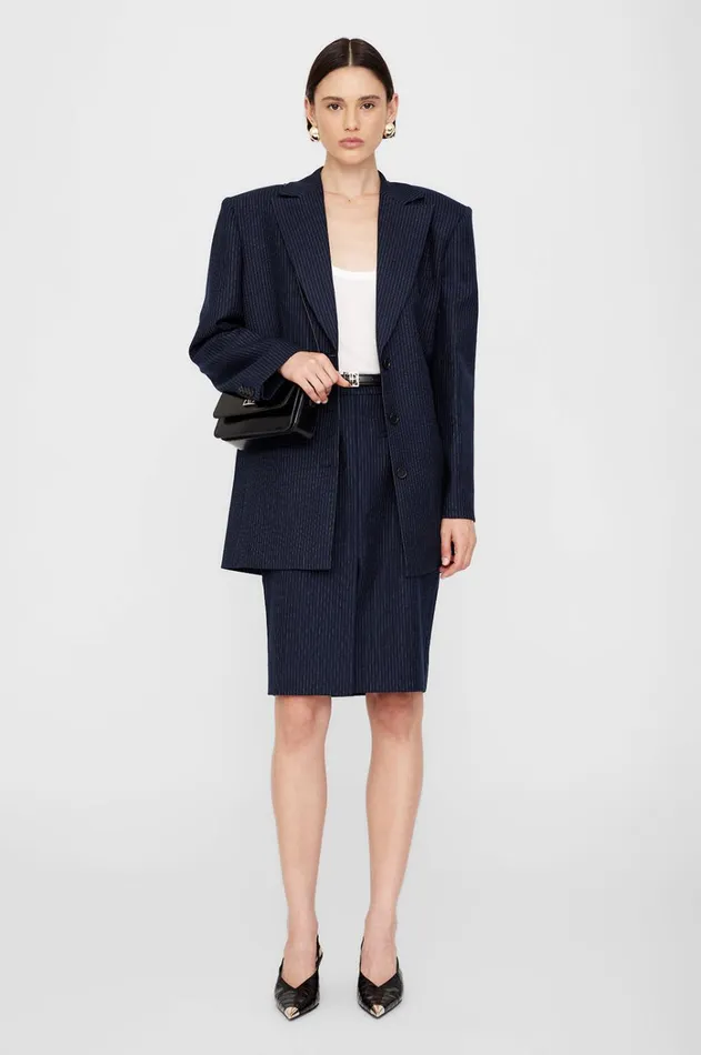 Dresses Skirts Women ANINE BING Kora Skirt 8211 Navy Pinstripe