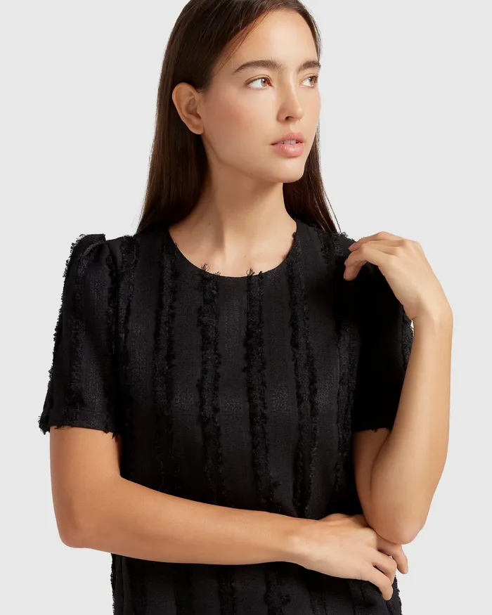 Dresses Star Child Textured Mini Dress 8211 Black Belle and Bloom Women