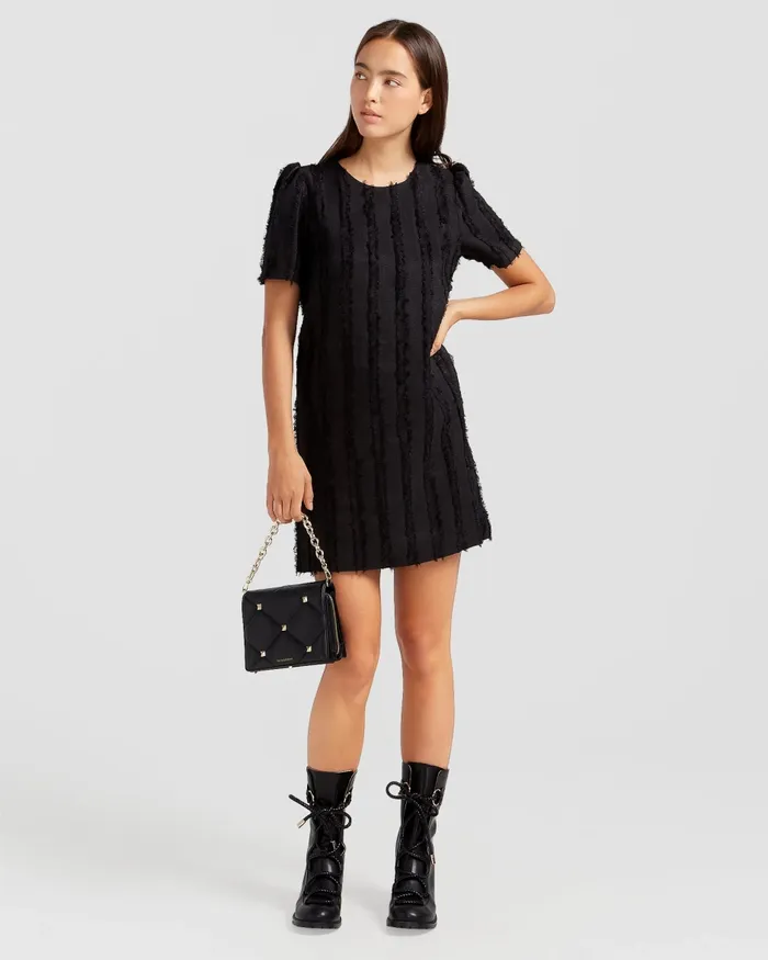 Dresses Star Child Textured Mini Dress 8211 Black Belle and Bloom Women