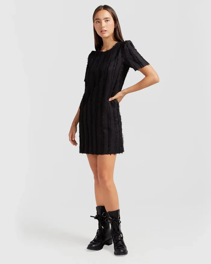 Dresses Star Child Textured Mini Dress 8211 Black Belle and Bloom Women