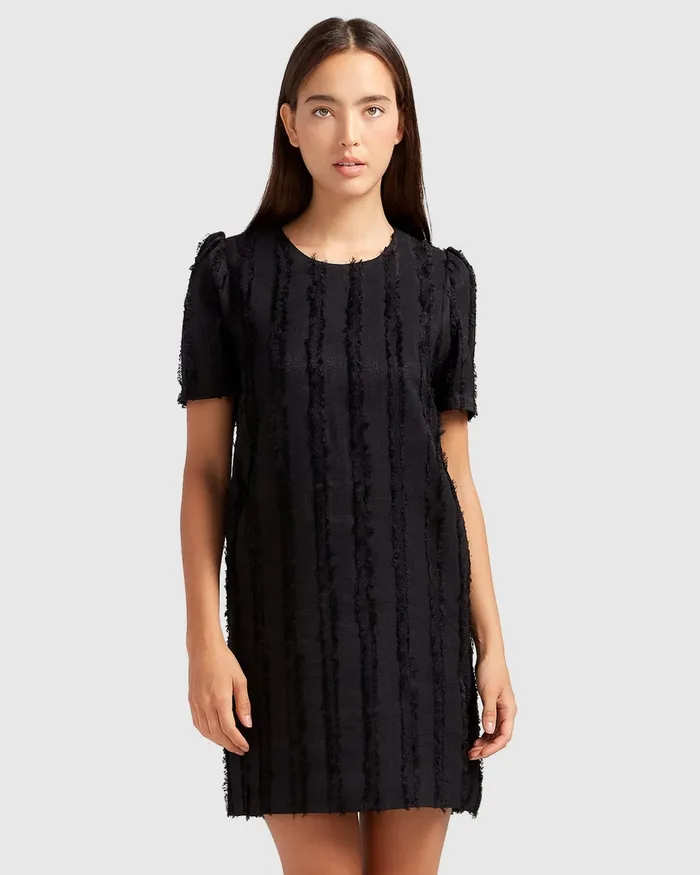 Dresses Star Child Textured Mini Dress 8211 Black Belle and Bloom Women