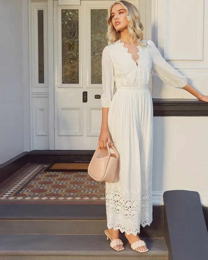 Dresses Women All Eyes On Me Midi Dress 8211 White Belle and Bloom