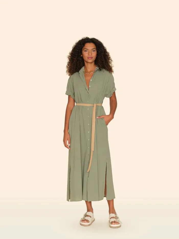 Dresses Women Green Army Linnet Dress XRENA Dresses Women Green Army Linnet Dress XRENA