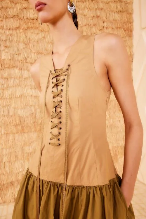 Dresses Women Ulla Johnson Denia Dress Sahara Colorblock Dresses Women Ulla Johnson Denia Dress Sahara Colorblock