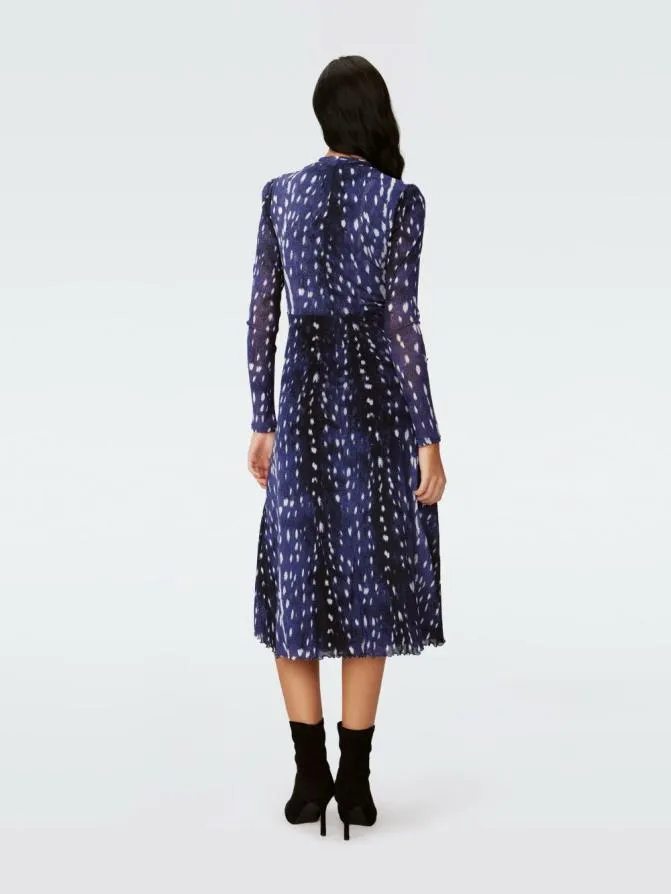 DVF Dresses Burton Mesh Dress Fawn Perfect Navy 8211 Women DVF Dresses Burton Mesh Dress Fawn Perfect Navy 8211 Women