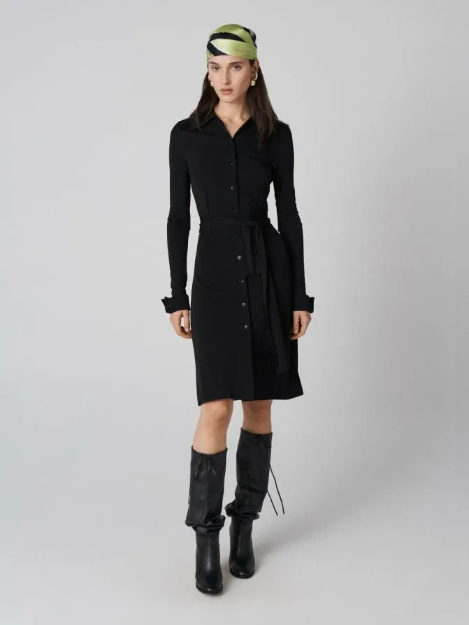 DVF Dresses Diane Shirt Dress Black 8211 Women