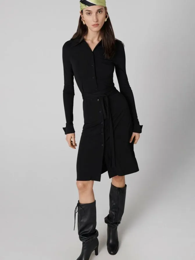 DVF Dresses Diane Shirt Dress Black 8211 Women