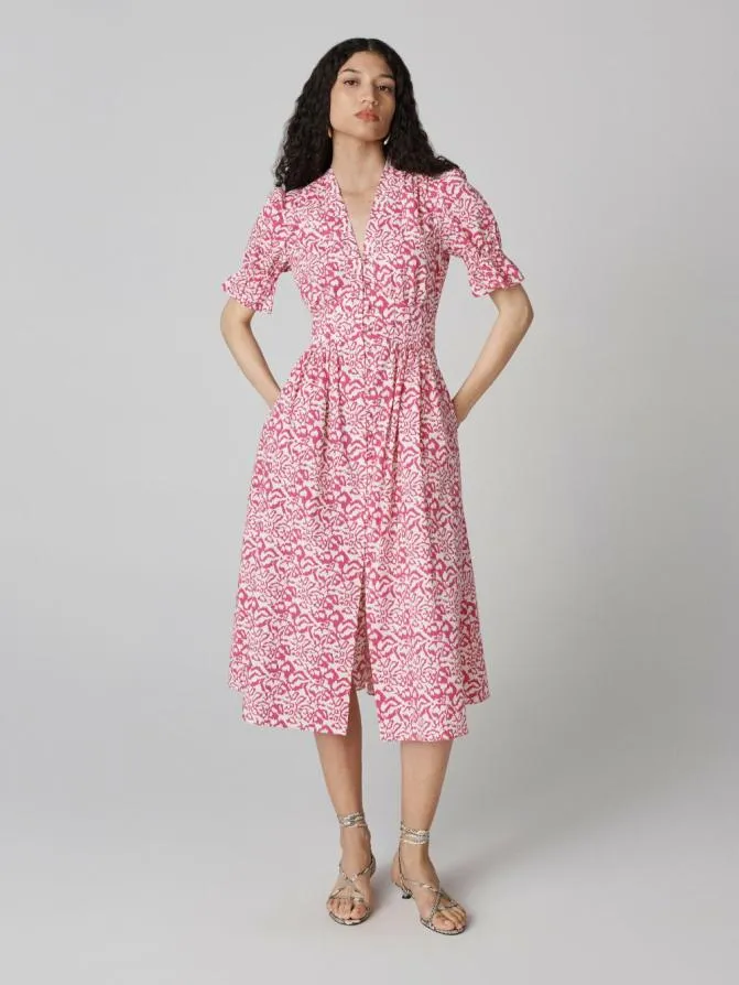 DVF Dresses Erica Dress Tiny Kupang Pink 8211 Women