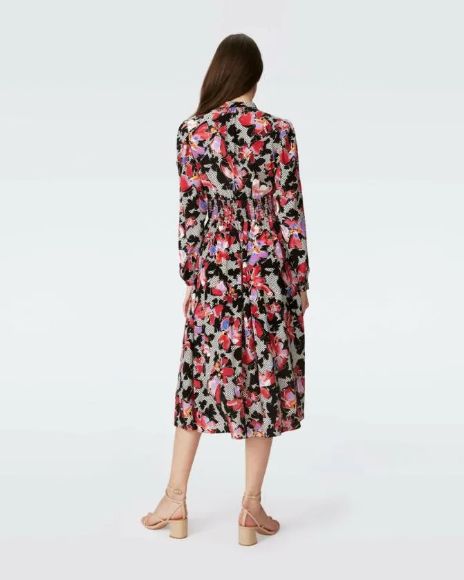 DVF Dresses Erica Long Sleeve Midi Dress Odette Floral 8211 Women