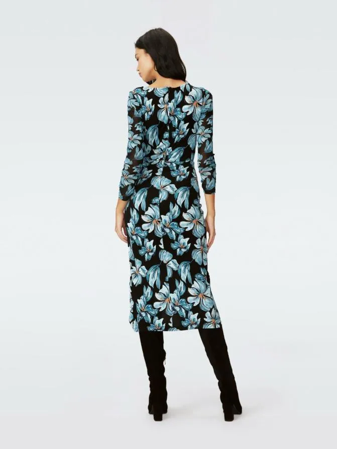 DVF Dresses Linea Dress Opera Floral Black 8211 Women