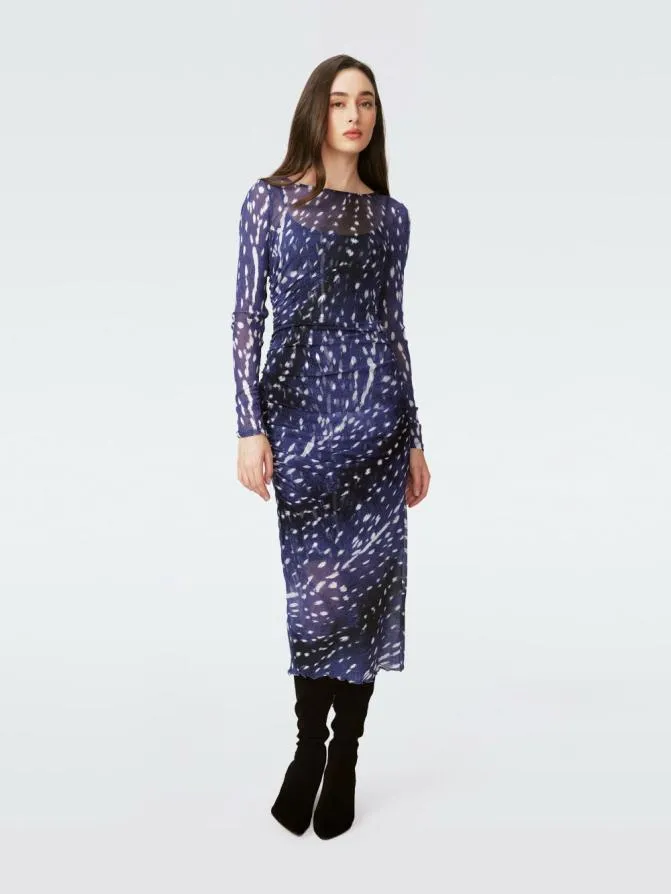DVF Dresses Oslo Dress Fawn Perfect Navy 8211 Women