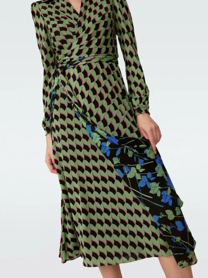 DVF Dresses Phoenix Reversible Mesh Wrap Dress Final Act Floral Multi And Bird Weave Green 8211 Women DVF Dresses Phoenix Reversible Mesh Wrap Dress Final Act Floral Multi And Bird Weave Green 8211 Women
