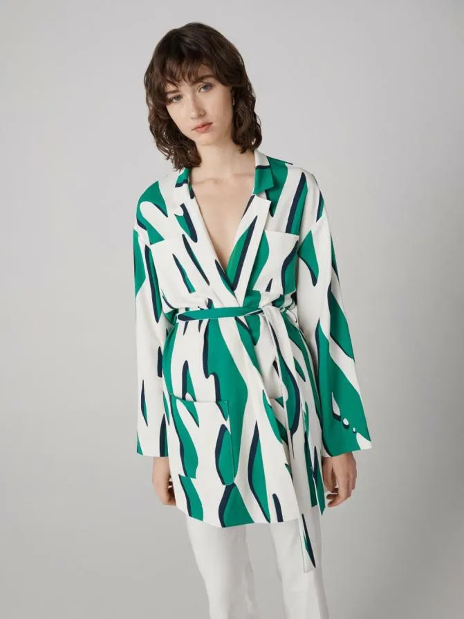 DVF Jackets and Coats Liliane Jacket Giant Shadow Twigs Green 8211 Women