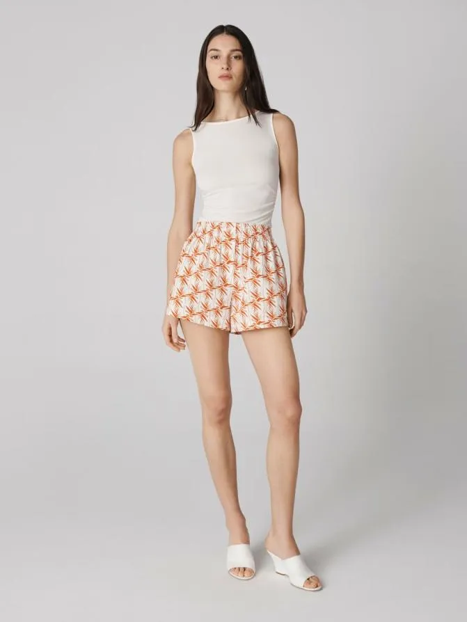 DVF Pants and Shorts Laila Shorts Palm Geo Orange 8211 Women