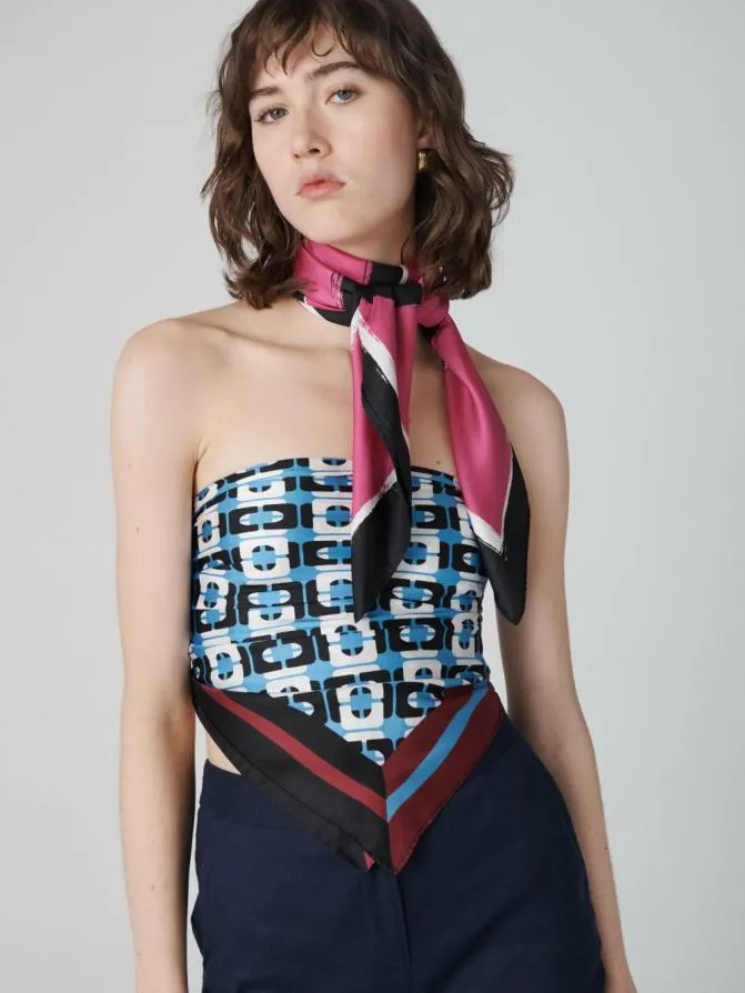 DVF Scarves and Hats Flag Scarf Love Scarf Pink 8211 Women
