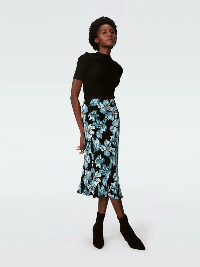 DVF Skirts Whitley Skirt Opera Floral Black 8211 Women