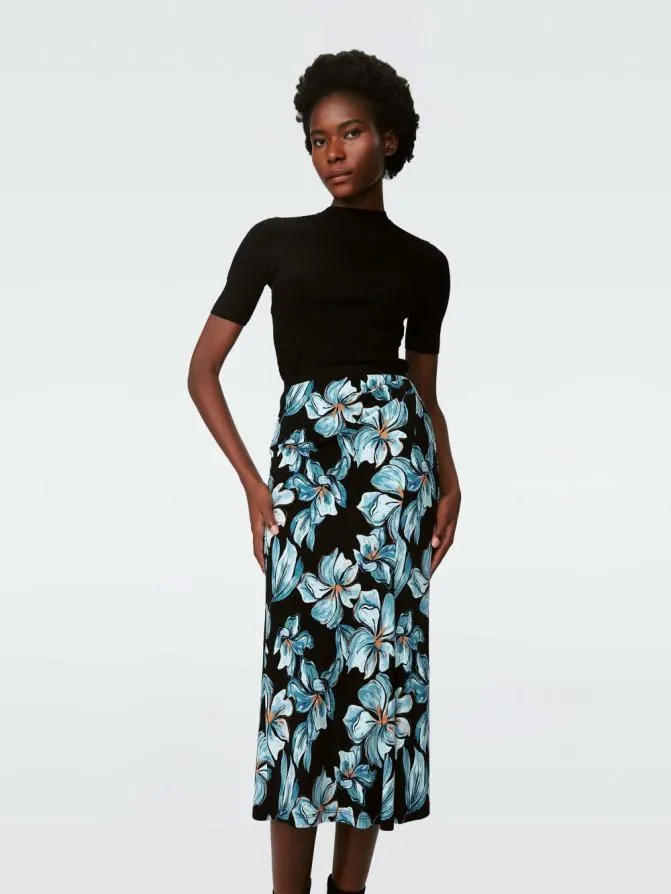 DVF Skirts Whitley Skirt Opera Floral Black 8211 Women